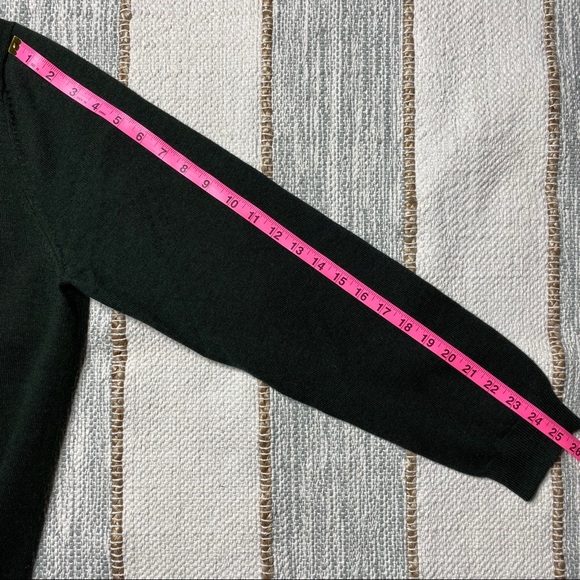 346 Brooks Brothers Pine Green V-Neck Wool Sweater - Picture 7 of 8